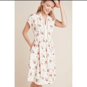 Gal Meets Glam Cecily Cream Floral Poplin Dress